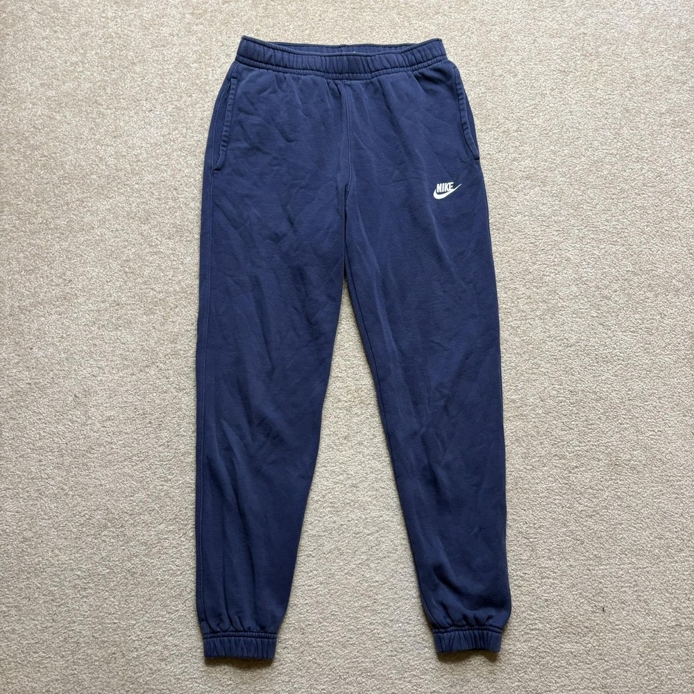 Nike Sweatpants Mens Small Blue Fleece Jogger Pants Pockets Lounge Athletic‎